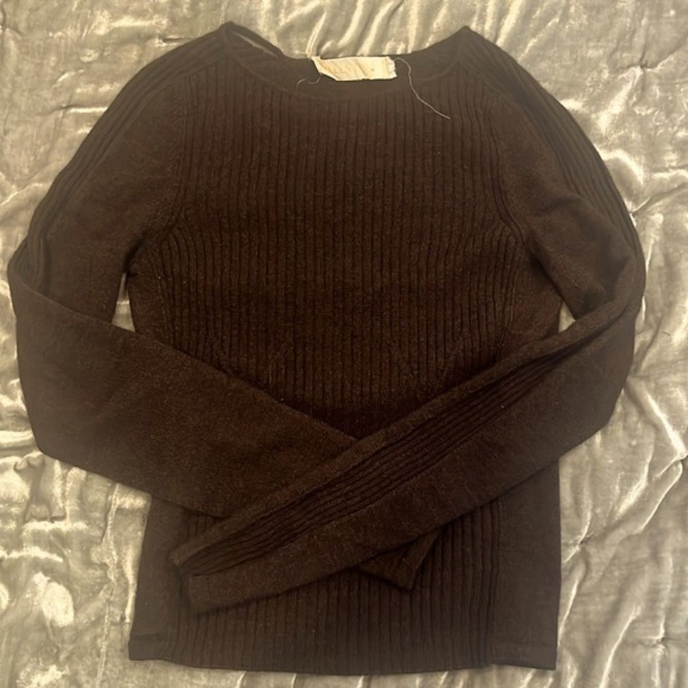 Valentino Vintage Y2K Brown Wool Longsleeve Sweater (Size S)